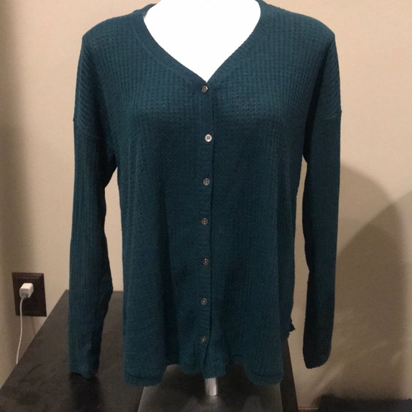 Mudd Dark Teal Long Sleeve Button Down Size M - Picture 5 of 5